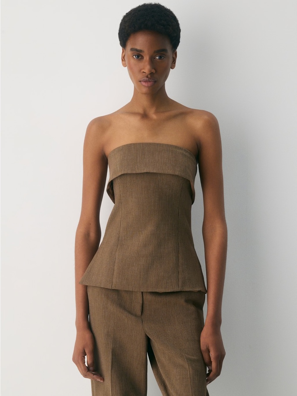 NWT - Aritzia Element Tube Top - Kyle Checkered Saville/Msc Brn - Size 8